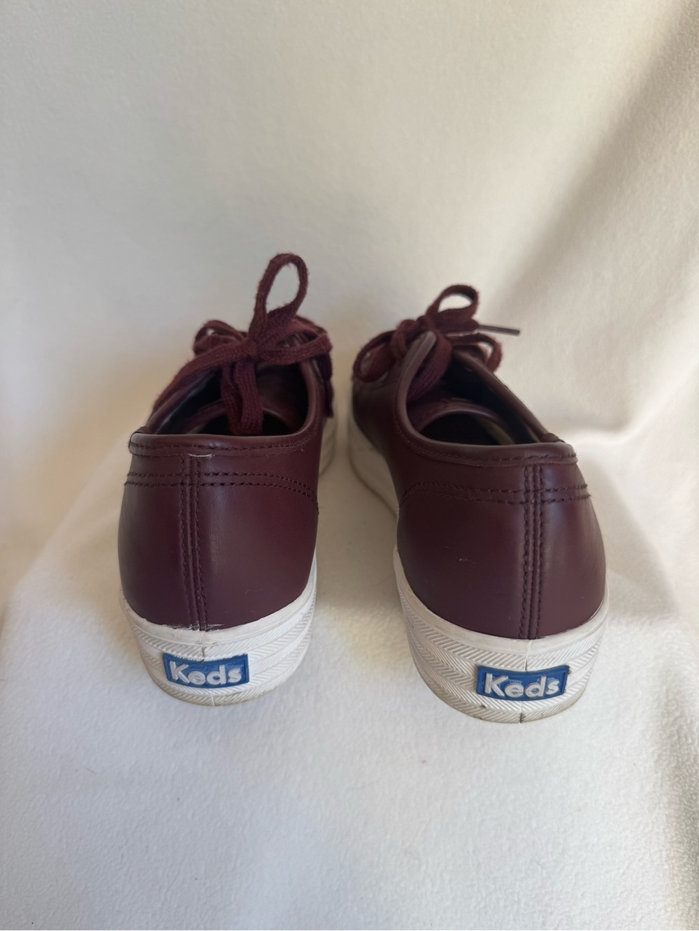 Keds Burgundy Leather Platform Sneakers Women’s 8.5 Wine - Picture 4 of 7